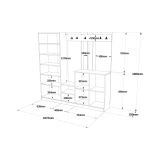 Mobile per ingresso 4 ante quercia e bianco 187x180h cm - Artin