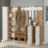 Mobile per ingresso 4 ante quercia e bianco 187x180h cm - Artin