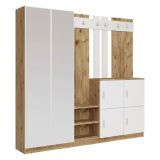 Mobile per ingresso 4 ante quercia e bianco 187x180h cm - Artin