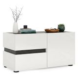 Mobile per ingresso con 2 cassetti bianco lucido e antracite 80x42h cm - Seul