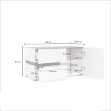 Mobile per ingresso con 2 cassetti bianco lucido e antracite 80x42h cm - Seul