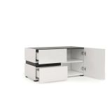 Mobile per ingresso con 2 cassetti bianco lucido e antracite 80x42h cm - Seul