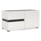 Mobile per ingresso con 2 cassetti bianco lucido e antracite 80x42h cm - Seul