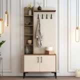 Mobile per ingresso da parete 2 ante noce e crema 90x200h cm - Loredana
