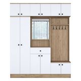 Mobile per ingresso e cassetto noce e bianco 179x226h cm - Adonis