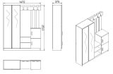 Mobile per ingresso grande 3 ante bianco 147x179h cm - Hene