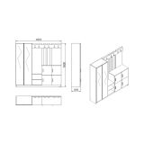 Mobile per ingresso grande 4 ante quercia e antracite 187x180h cm - Artin