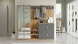 Mobile per ingresso grande 4 ante quercia e antracite 187x180h cm - Artin