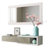 Mobile per ingresso piccolo sospeso bianco e rovere 95x19h cm - Arty