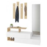 Mobile per ingresso sospeso 2 ante bianco e rovere 137x54h cm - Ascari