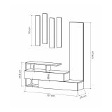 Mobile per ingresso sospeso 2 ante bianco e rovere 137x54h cm - Ascari