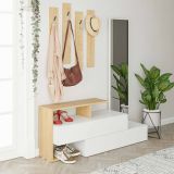 Mobile per ingresso sospeso 2 ante bianco e rovere 137x54h cm - Ascari