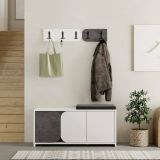 Mobile per ingresso sospeso 3 ante grigio e bianco 104x52h cm - Riga
