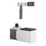 Mobile per ingresso sospeso 3 ante grigio e bianco 104x52h cm - Riga