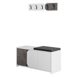 Mobile per ingresso sospeso 3 ante grigio e bianco 104x52h cm - Riga