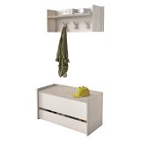 Mobile per ingresso sospeso con cassetto rovere e bianco 90x46h cm - Actinolite