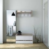 Mobile per ingresso sospeso con cassetto rovere e bianco 90x46h cm - Actinolite
