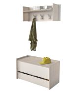 Mobile per ingresso sospeso con cassetto rovere e bianco 90x46h cm - Actinolite