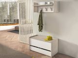 Mobile per ingresso sospeso con cassetto rovere e bianco 90x46h cm - Actinolite