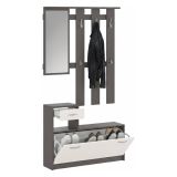 Mobile per ingresso sospeso con scarpiera beige e grigio 100x190h cm - Garolfo