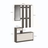 Mobile per ingresso sospeso con scarpiera beige e grigio 100x190h cm - Garolfo