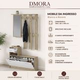 Mobile per ingresso sospeso con scarpiera bianco e rovere 100x190h cm - Garolfo