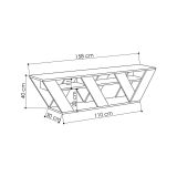 Mobile porta TV Alde, Supporto per televisione da salotto, Credenza bassa da soggiorno, Base porta TV, 158x30h40 cm, Antracite