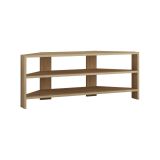 Mobile porta TV Alfa, Supporto per televisione da salotto, Credenza bassa da soggiorno, Base porta TV, 114x36h45 cm, Quercia