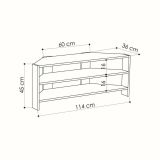 Mobile porta TV Alfa, Supporto per televisione da salotto, Credenza bassa da soggiorno, Base porta TV, 114x36h45 cm, Quercia