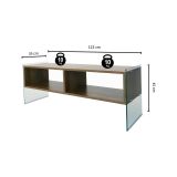 Mobile porta TV Algorab, Supporto per televisione da salotto, Credenza bassa da soggiorno, Base porta TV, 120x35h45 cm, Noce