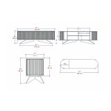 Mobile porta TV Aludra, Supporto per televisione da salotto, Credenza bassa da soggiorno, Base porta TV, 180x43h60 cm, Antracite e Bianco