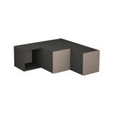 Mobile porta TV Alya, Supporto per televisione da salotto, Credenza bassa da soggiorno, Base porta TV, 90x92h32 cm, Antracite e Beige
