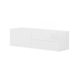 Mobile porta TV Amleto, cm 110x40h35, Bianco lucido
