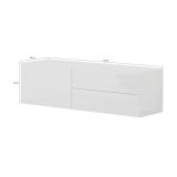 Mobile porta TV Amleto, cm 110x40h35, Bianco lucido