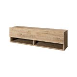Mobile porta TV Ananke, Supporto per televisione da salotto, Credenza bassa da soggiorno, Base porta TV, 100x32h29 cm, Quercia