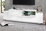 Mobile porta TV Andris, cm 160x45h51, Bianco lucido