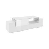 Mobile porta TV Andris, cm 160x45h51, Bianco lucido