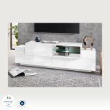 Mobile porta TV Andris, cm 160x45h51, Bianco lucido