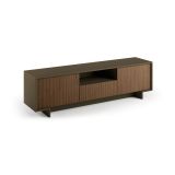 Mobile Porta TV Andromeda, Supporto per TV da salotto, Credenza bassa da soggiorno a 2 ante e 1 cassetto, 100% Made in Italy, 170x42h48 cm, Marrone e Noce
