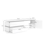Mobile porta TV Bamako, Credenza da soggiorno, Armadio basso per TV, Base parete attrezzata, Made in Italy, 180x47h43 cm, Bianco lucido e Antracite