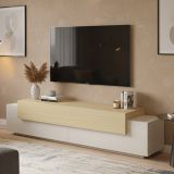 Mobile Porta tv Beige 3 Ripiani 4 Vani 200x45x51.5h cm, 3 Ante - Cassino