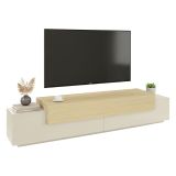 Mobile Porta tv Beige 3 Ripiani 4 Vani 240x45x51.5h cm, 3 Ante - Curino