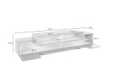 Mobile Porta tv Beige 3 Ripiani 4 Vani 240x45x51.5h cm, 3 Ante - Curino