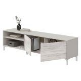 Mobile Porta tv Beige Bianco Anticato Cassetti un Ripiano 180x40x47h cm, 2 Ante - Nociglia