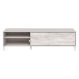 Mobile Porta tv Beige Bianco Anticato Cassetti un Ripiano 180x40x47h cm, 2 Ante - Nociglia