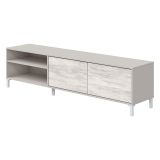Mobile Porta tv Beige Bianco Anticato Cassetti un Ripiano 180x40x47h cm, 2 Ante - Nociglia