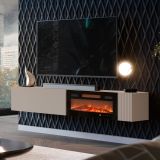 Mobile Porta tv Beige Cashmere Modulabile un Ripiano 200x30x31h cm, 2 Ante - Sindia