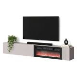 Mobile Porta tv Beige Cashmere Modulabile un Ripiano 200x30x31h cm, 2 Ante - Sindia