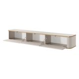 Mobile Porta tv Beige Cashmere oro 3 Cassetti un Ripiano 200x34x28h cm, 3 Vani - Kahate