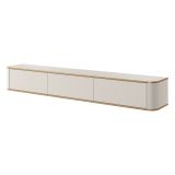 Mobile Porta tv Beige Cashmere oro 3 Cassetti un Ripiano 200x34x28h cm, 3 Vani - Kahate